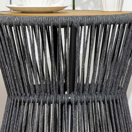 Patio bistro table, dark gray & natural, adjustable feet