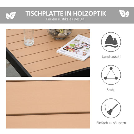 Zahradní jídelní stůl pro 4, hliník a snadno udržovatelný plast