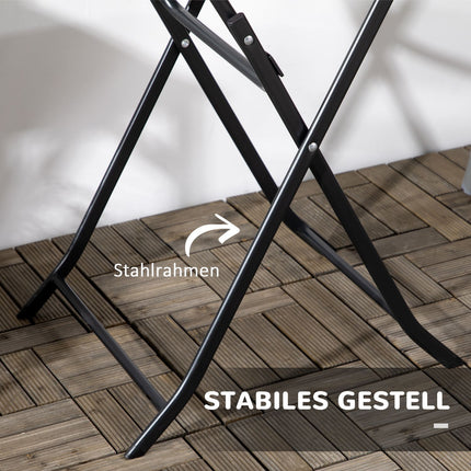 Kulatý skládací zahradní stůl – 60 cm, tmavě šedý vzhled dřeva