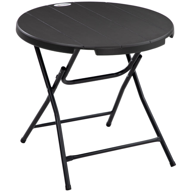 Kulatý skládací zahradní jídelní stůl, 80 cm, tmavě šedá