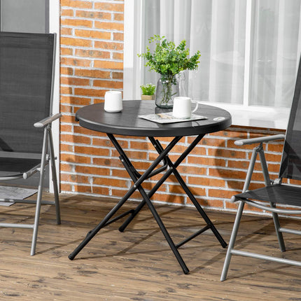 Kulatý skládací zahradní jídelní stůl, 80 cm, tmavě šedá