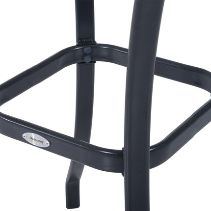 Čtvercový zahradní stůl, odolné sklo, 68.5 cm, černý
