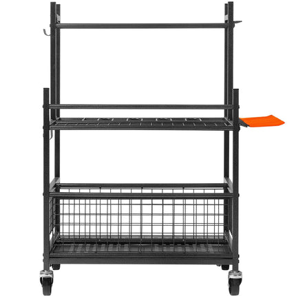 Garden Tool Organizer, 16-Slot Metal Rolling Rack
