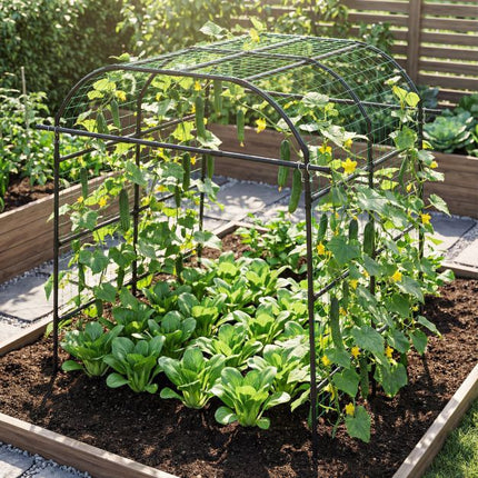 Gartenrankbogen, U-förmig, PE-beschichtetes Metall, Schwarz