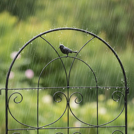 Garden Trellis Set, Hinged Powder-Coated Steel, Black