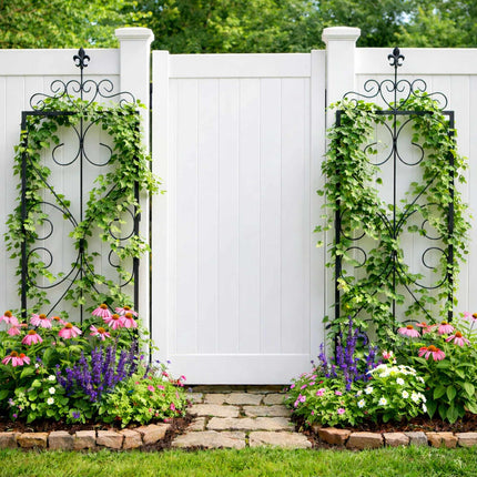 Gartenspalier 2er-Set, Rankhilfe aus Metall zum Aufklappen