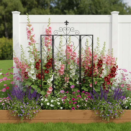 Gartenspalier 2er-Set, Rankhilfe aus Metall zum Aufklappen
