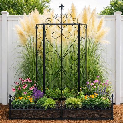 Gartenspalier 2er-Set, Rankhilfe aus Metall zum Aufklappen