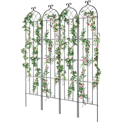Garden Trellis for Climbing Plants, Metal, 4-Pack 87 x 20 In