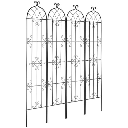 Garden Trellis for Climbing Plants, Metal, 4-Pack 87 x 20 In