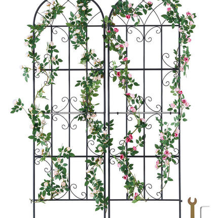 Garden Trellis for Climbing Plants, Metal, 71 x 20 in, 2-Pack