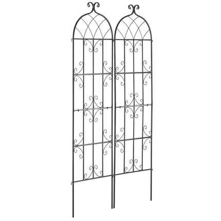 Garden Trellis for Climbing Plants, Metal, 71 x 20 in, 2-Pack