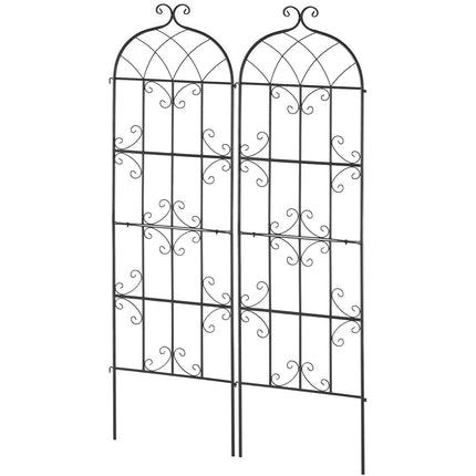 Garden Trellis for Climbing Plants, Metal, 71 x 20 in, 2-Pack