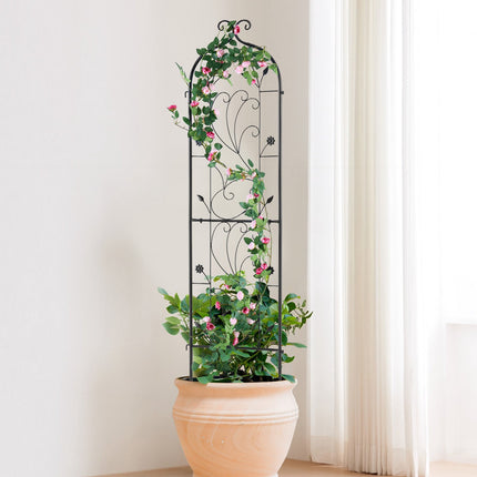 Garden Trellis for Climbing Plants, Rustproof Metal 60x15 in