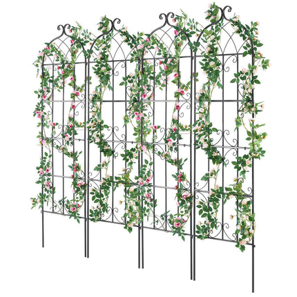 Garden Trellis for Climbing Plants, Rustproof Metal, 71 x 20 In, 4-Pack