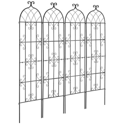 Garden Trellis for Climbing Plants, Rustproof Metal, 71 x 20 In, 4-Pack