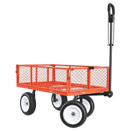 Garden Utility Cart, 900 lb, Flat-Free Tires, Removable Sides