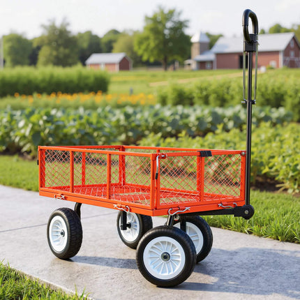Garden Utility Cart, 900 lb, Flat-Free Tires, Removable Sides