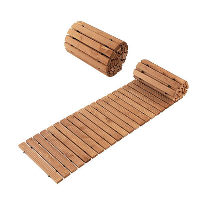 Zahradní dřevěný chodník 245 x 43 x 2 cm, rolovací, odolný povětrnosti, rovná venkovní cesta