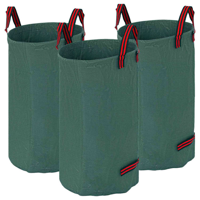 Garden waste bags 3x120L, waterproof and reusable with handles