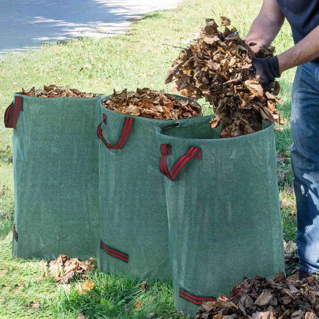 Garden waste bags 3x120L, waterproof and reusable with handles