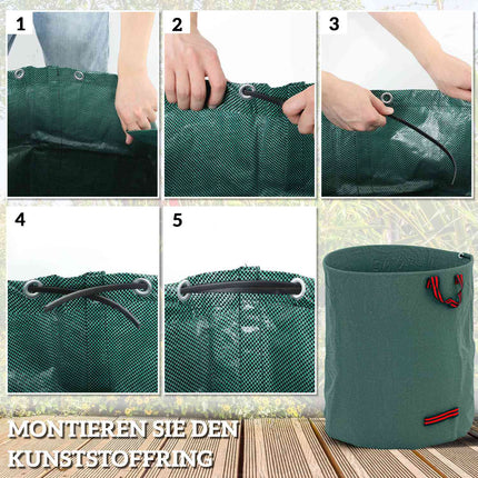 Waterproof stand-alone garden waste bags, 3-pack 272L