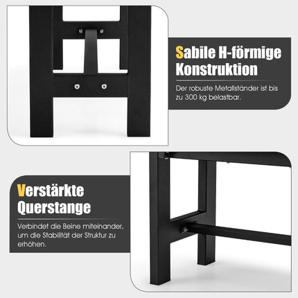 Zahradní lavice pro 2 osoby s laťkovým sedákem, nosnost až 300kg, 120 x 36 x 40.5 cm, černá