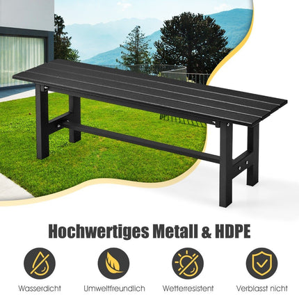 Zahradní lavice pro 2 osoby s laťkovým sedákem, nosnost až 300kg, 120 x 36 x 40.5 cm, černá
