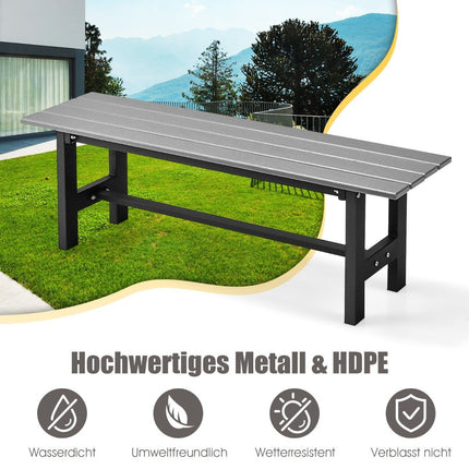 Zahradní lavice pro 2 osoby s laťkovým sedákem, nosnost až 300kg, 120 x 36 x 40.5 cm, šedá