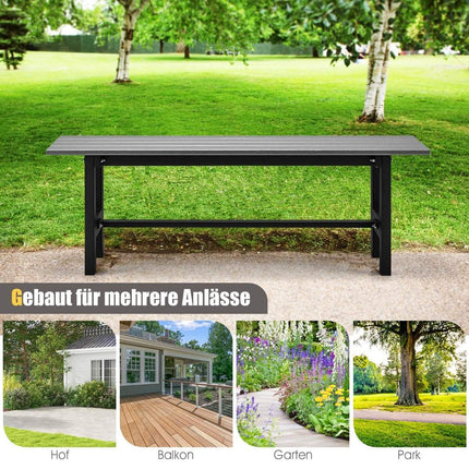Zahradní lavice pro 2 osoby s laťkovým sedákem, nosnost až 300kg, 120 x 36 x 40.5 cm, šedá
