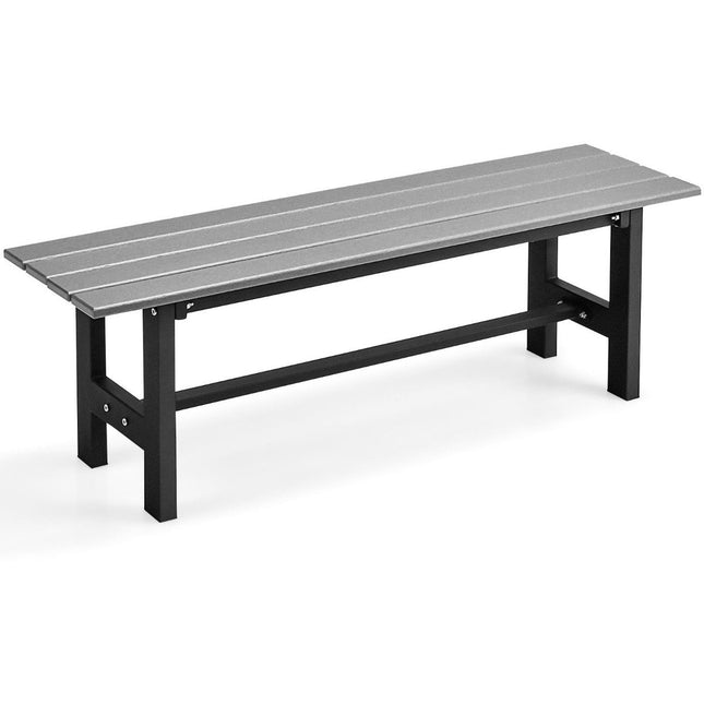Zahradní lavice pro 2 osoby s laťkovým sedákem, nosnost až 300kg, 120 x 36 x 40.5 cm, šedá