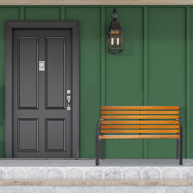Tuinbank stalen frame & natuurlijk hout