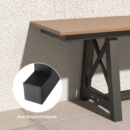 Zahradní lavice odolná povětrnosti pro 3 osoby, nosnost až 500 kg, 183 x 35 x 41.5 cm, hnědá