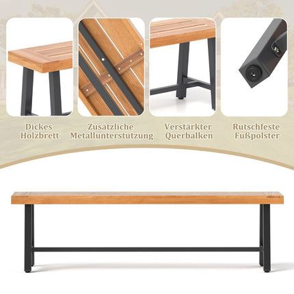 Garden bench weatherproof 3-seater bench up to 360 kg Park bench made of acacia wood and metal 1 piece