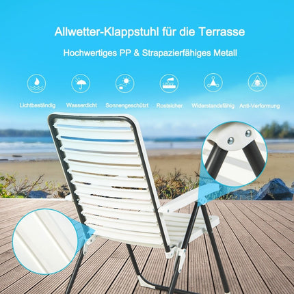 Zahradní židle skládací se 7polohovým opěradlem bílá