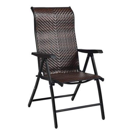 Zahradní židle polyratanová skládací s 5polohovým opěradlem 69 x 58 x 85 - 112 cm