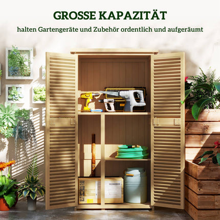 Dřevěný zahradní domek na nářadí, asfaltová střecha, 4 přihrádky