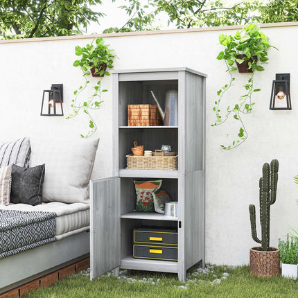 Weatherproof Garden Cabinet, Lockable, 60x60x160cm