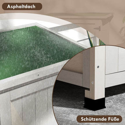 Zahradní domek odolný proti povětrnosti, dvoukřídlé dveře, asfaltová střecha