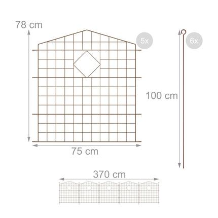 Zahradní plot s oblouky, 5 dílů