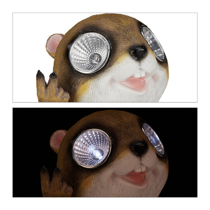 Zahradní figurka svišť se slunečními brýlemi