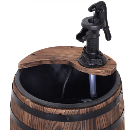 Garden fountain in wood and metal with waterfall, Ø32x58.5cm