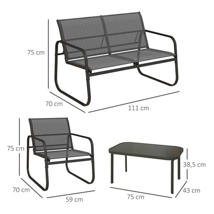 Venkovní set zahradního nábytku – 4dílné síťové sezení