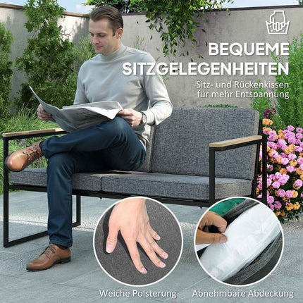 Outdoor garden furniture set for 4, weatherproof with cushions