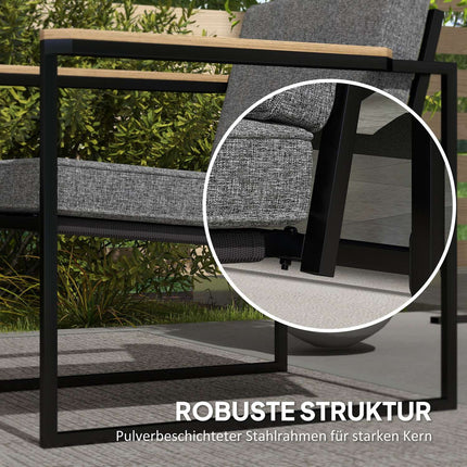 Outdoor garden furniture set for 4, weatherproof with cushions