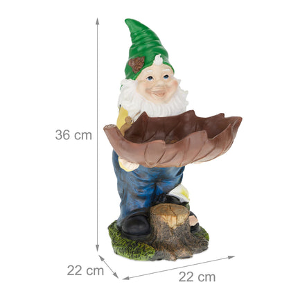 Zahradní trpaslík s ptačím napajedlem