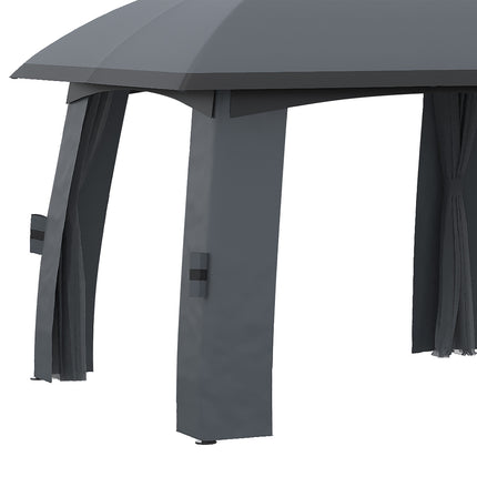 Zahradní pavilon stan 3x6m, dvojitá střecha, boční stěny, tmavě šedý