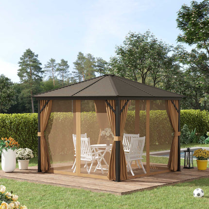 Zahradní pavilon party stan, 3x3m, dvojité boční stěny, bronzový