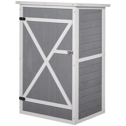Úložný box na nářadí do zahradního domku, smrk, 75x56x115cm, černá/šedá/bílá