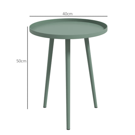 Kulatý zahradní stůl z oceli odolný vůči počasí – Ø40x50H cm, zelený